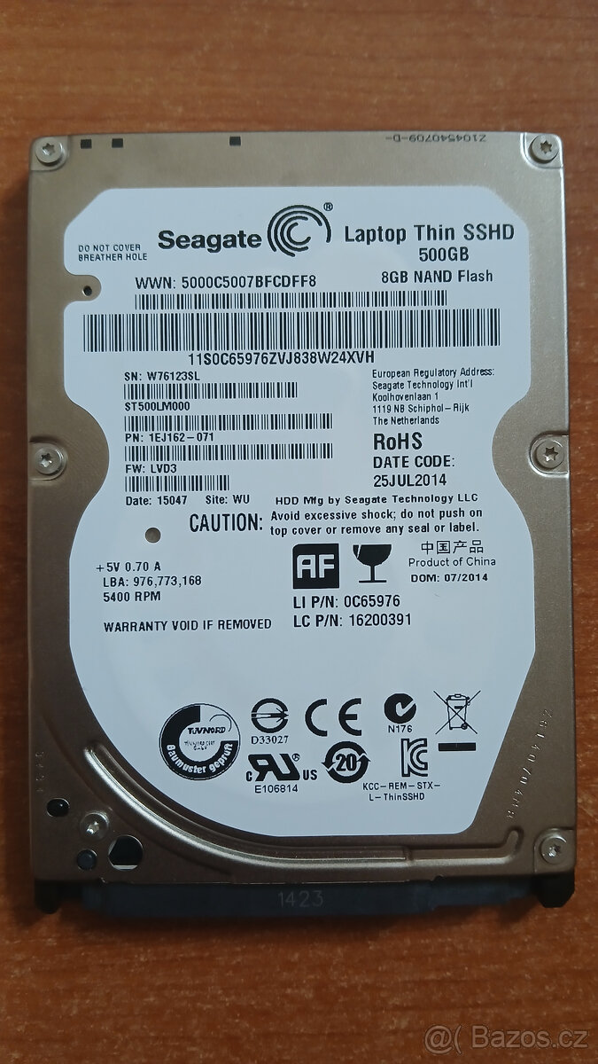 koupím Sagate 500GB, 2,5"