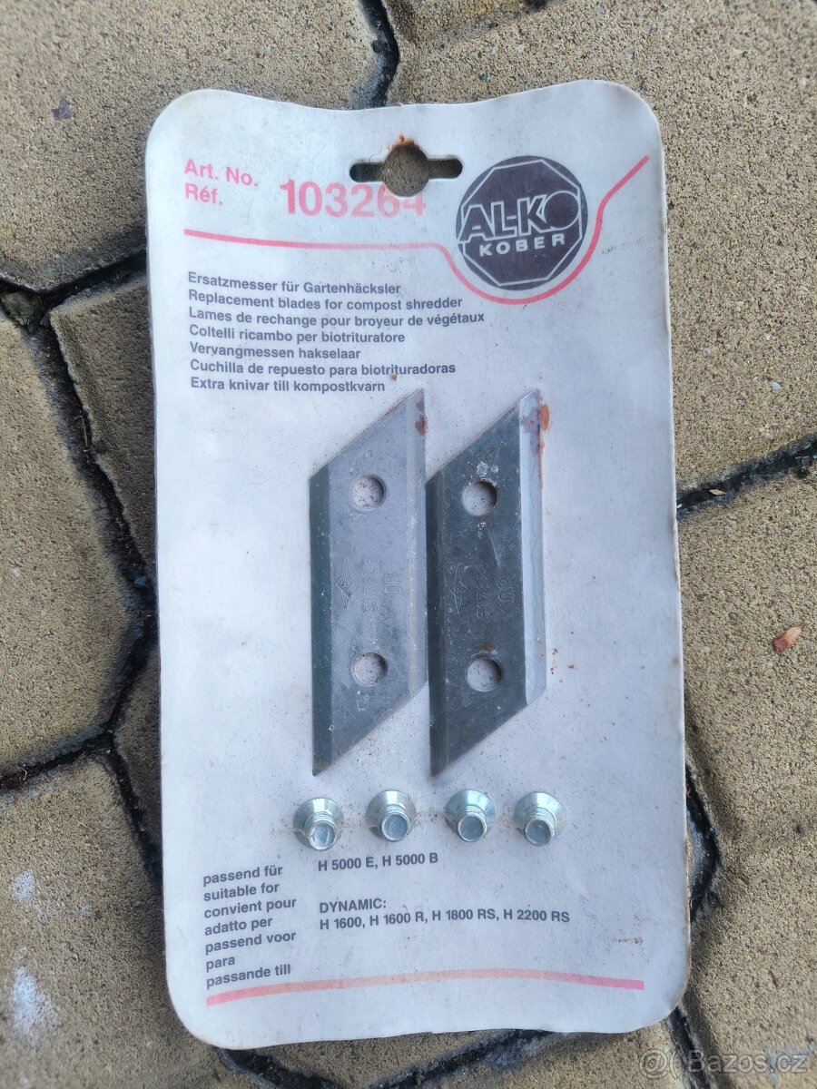 Originální nože AL-KO 103264 pro drtič/štěpkovač – 2 ks + šr