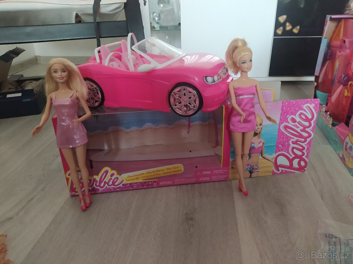 Barbie kabriolet + 2 panenky