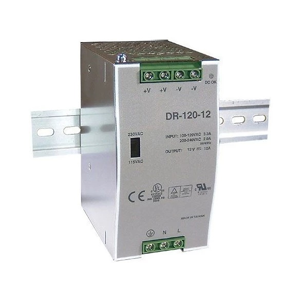 Napájecí zdroj na DIN Mean Well DRP-120-12, 12V 10A 120W