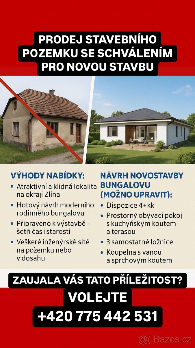 Prodej stavebního pozemku v klidné lokalitě Zadveřice