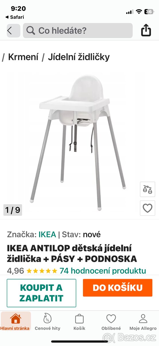 Detska jidelni židličko Antilop