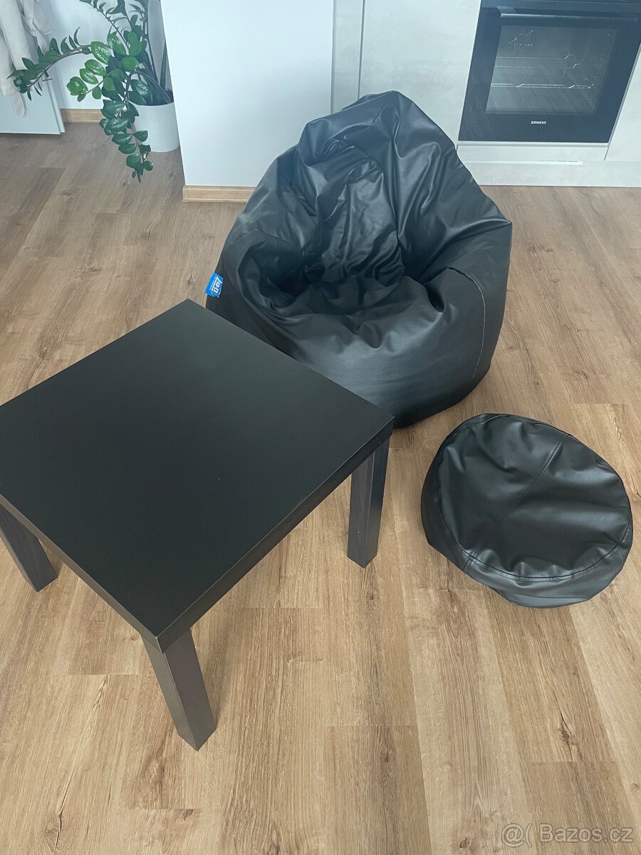 Sedací vak s podnožkou + stolek