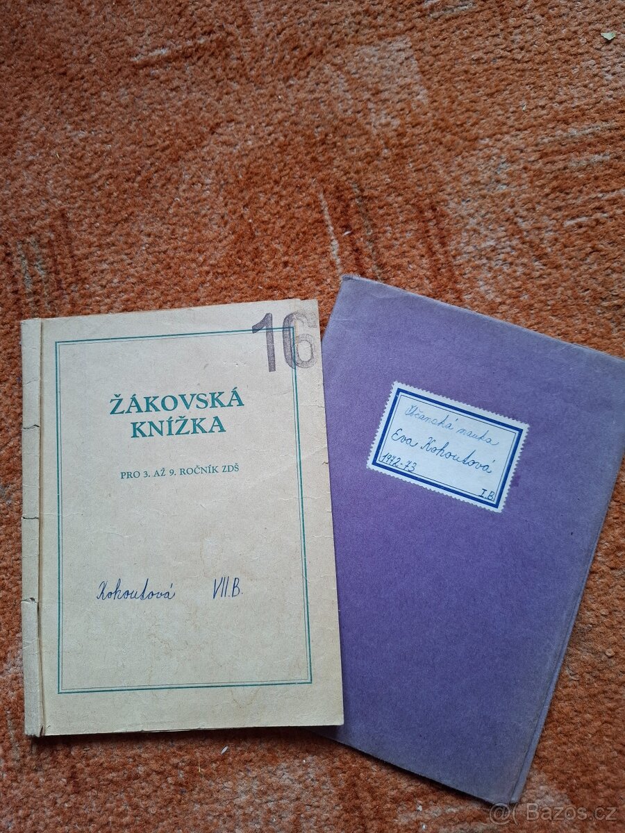 Žákovská knížka 1969 a sesit