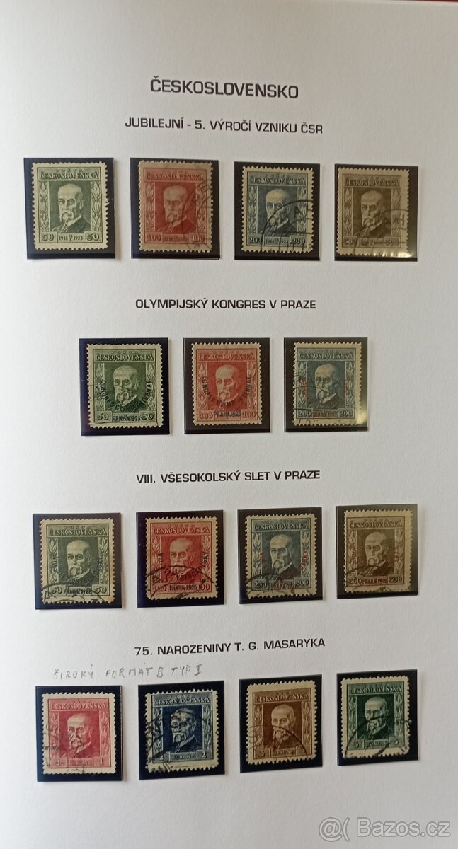 Československé známky 1918- 1939
