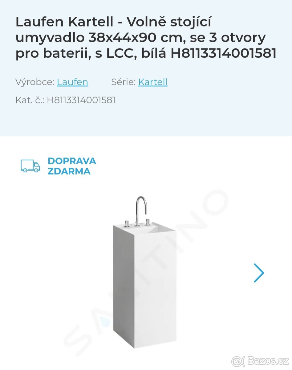 Luxusní set Laufen Kartell umyvadlo + baterie