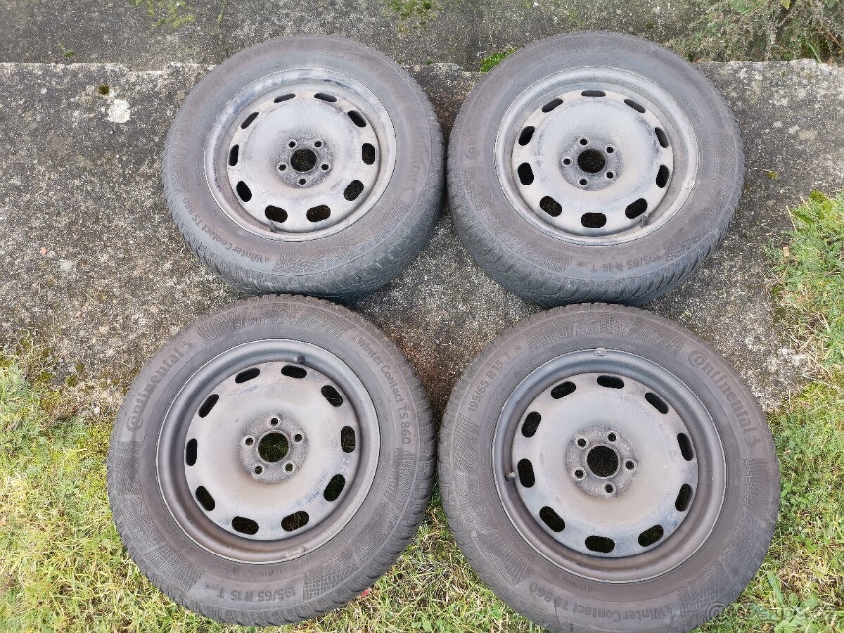 4x zimní kola plech 5x110, 195/65 R15