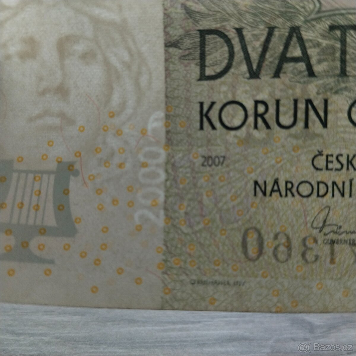Posunutý vodoznak - 2000Kč, rok 2007, SÉRIE C