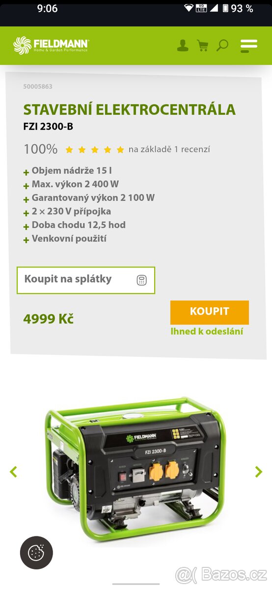 Benzínový agregát Fieldmann