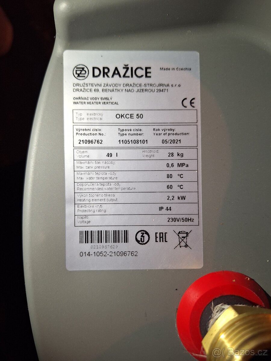 Prodám bojler 50 l