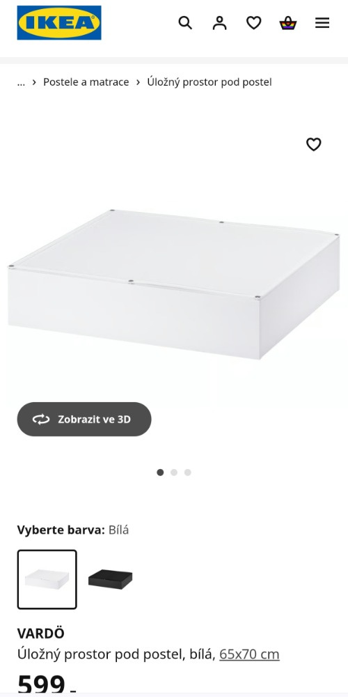 Úložný prostor pod postel IKEA VARDÖ - s kolečky