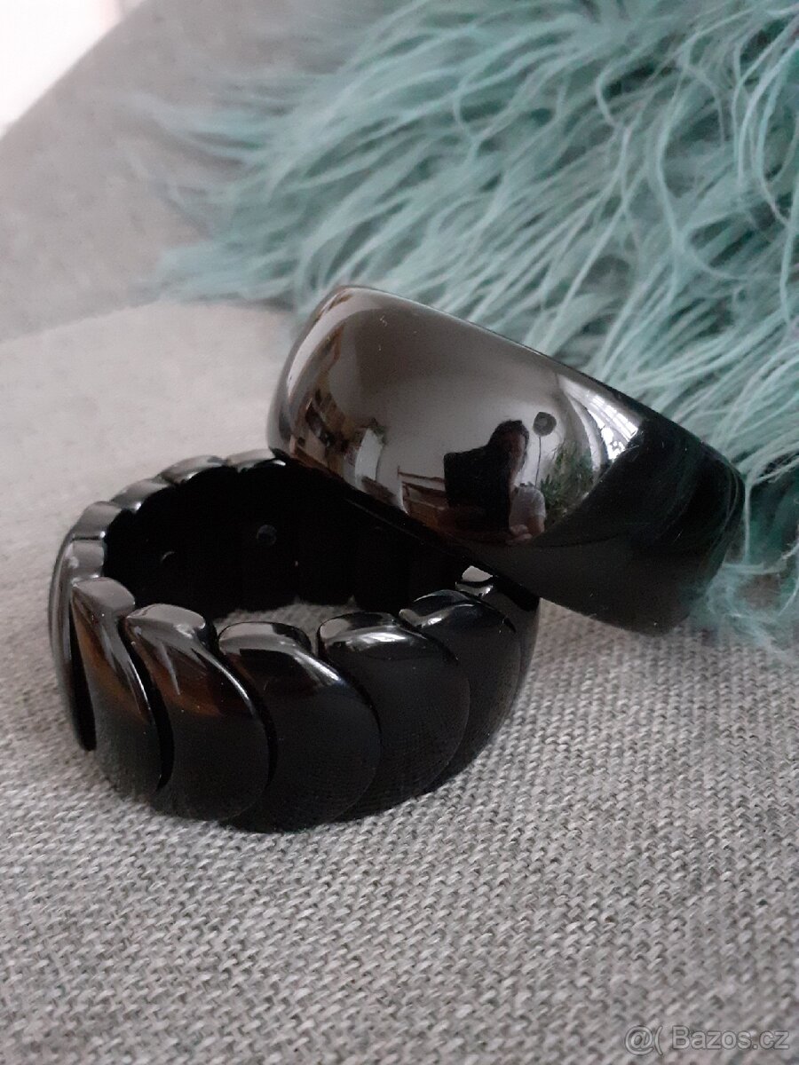 Černý náramek Time Out 2ks