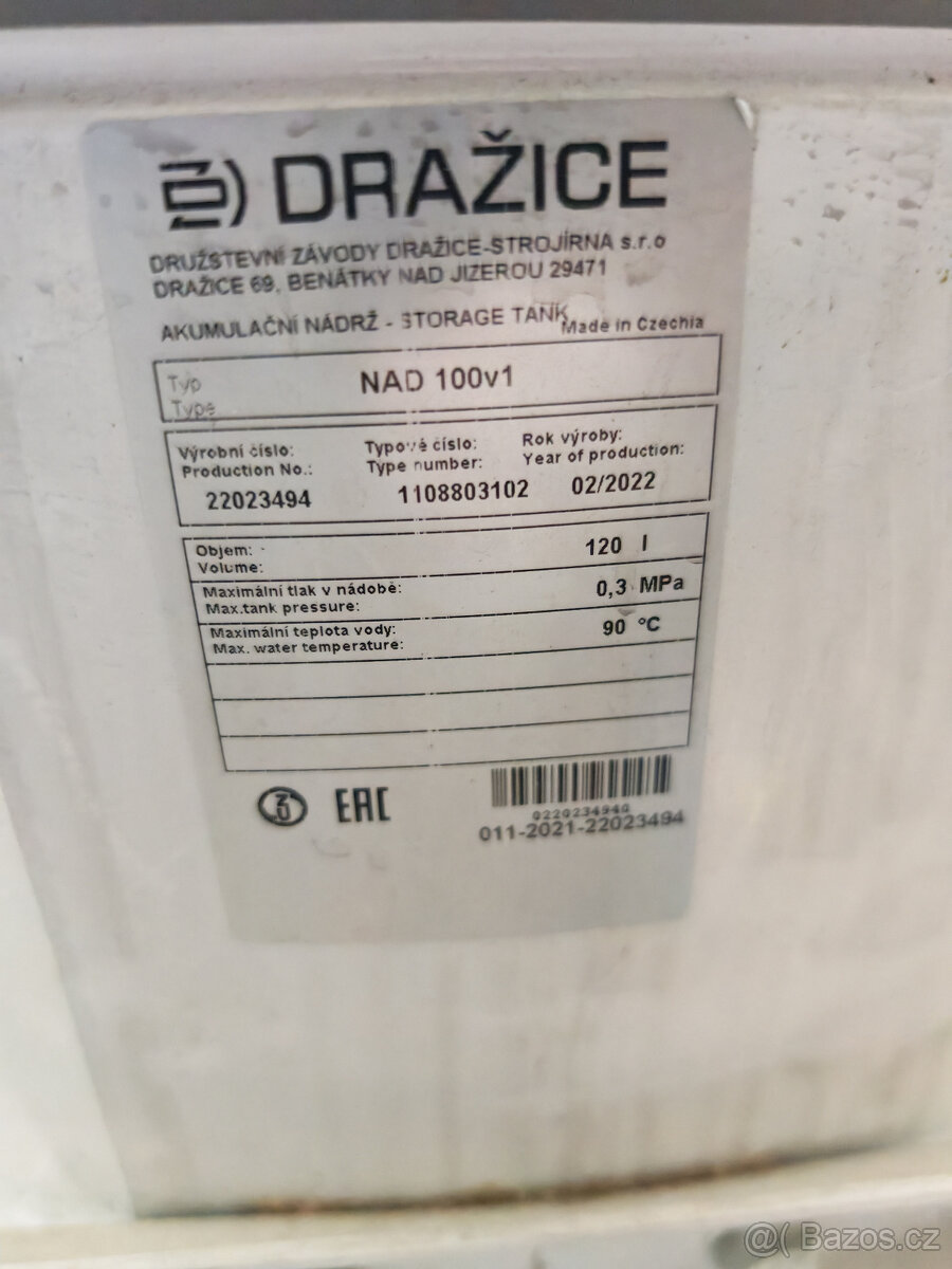 Akumulační nádrž Dražice NAD 100 v1 120l