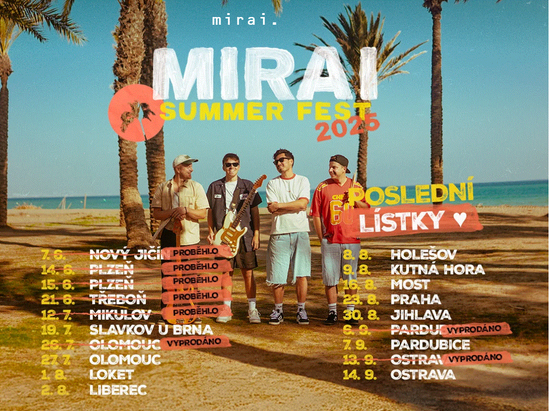 2+1 Vstupenky Mirai Summer Fest 2025 Olomouc 26.7.2025