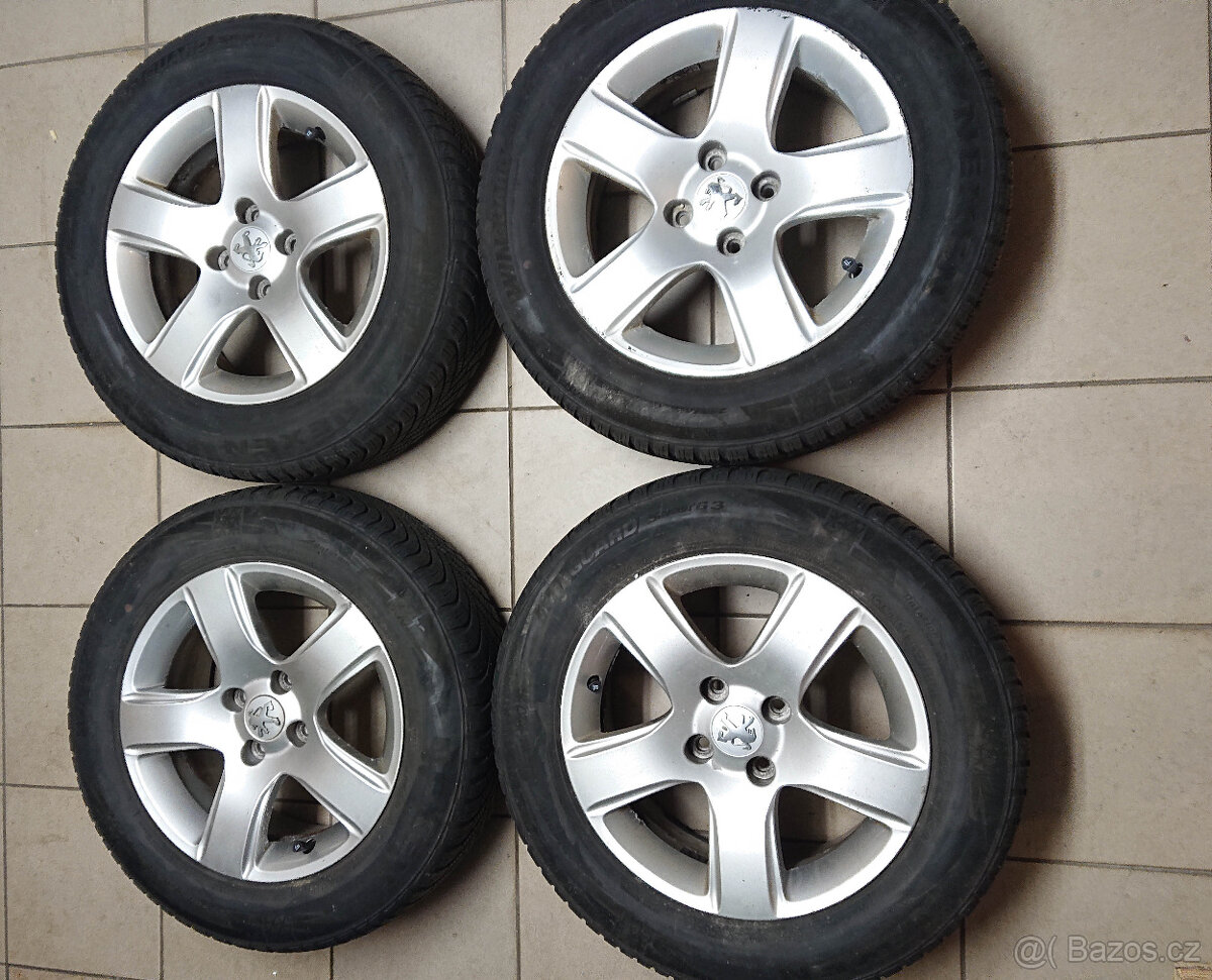ALU disky Peugeot se zimními pneu 215/60/R16