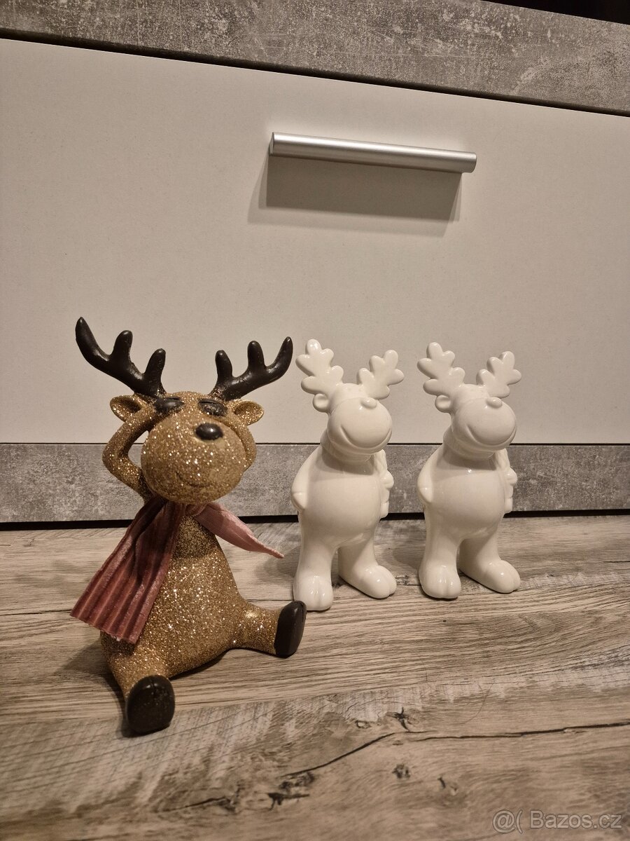 Vánoční dekorace - soby, 3ks
