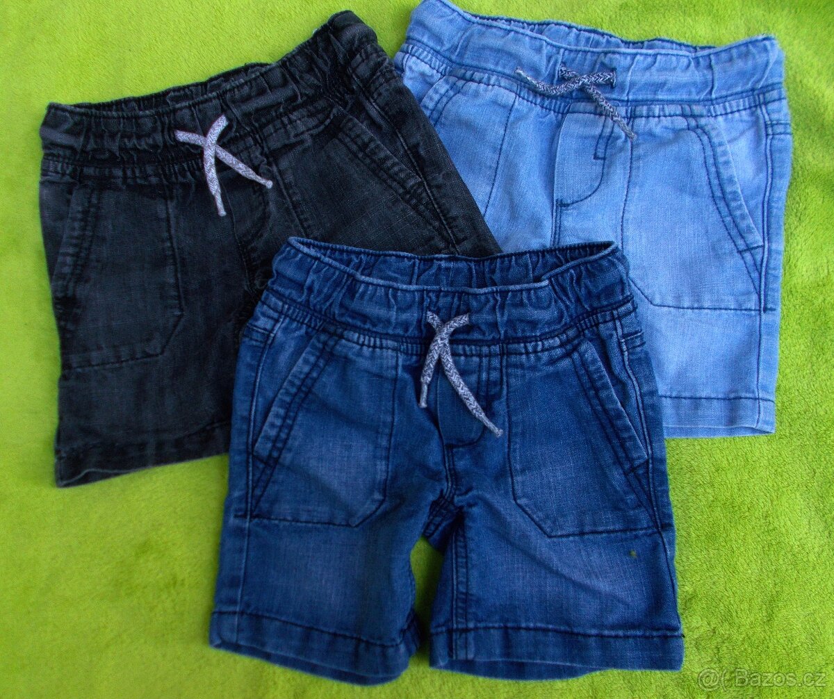 3 x riflové kraťasy C&A vel. 92