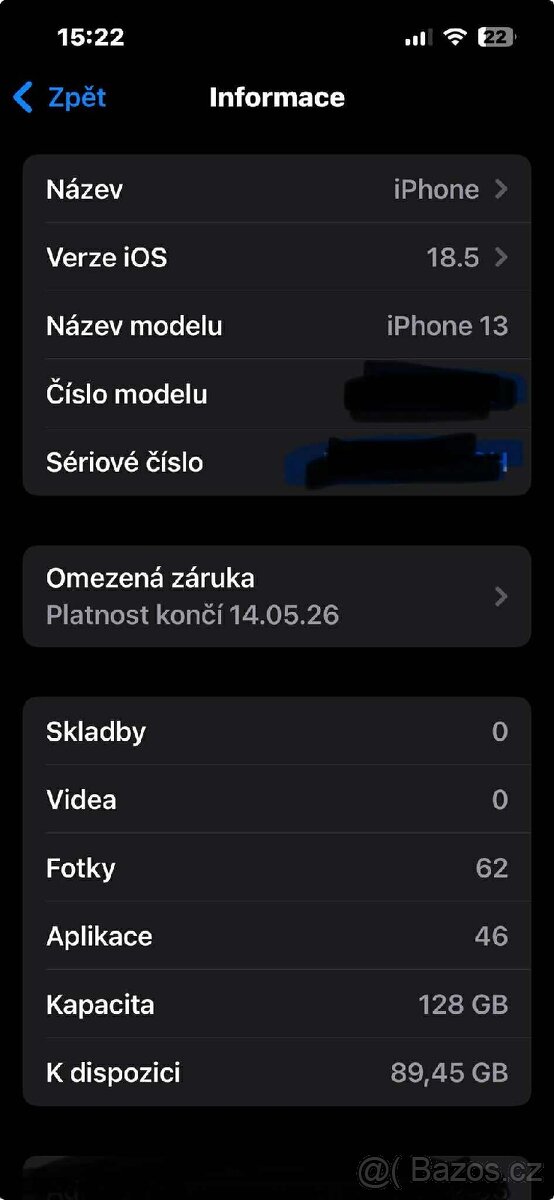 iPhone 13 baterie 100%