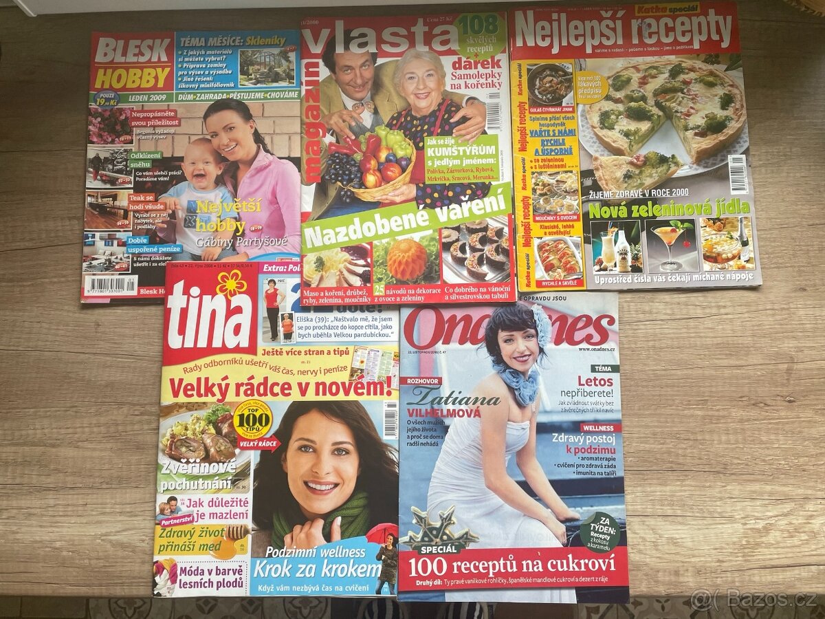 Pět časopisů zajímavé čtení, rady, nápady a vaření
