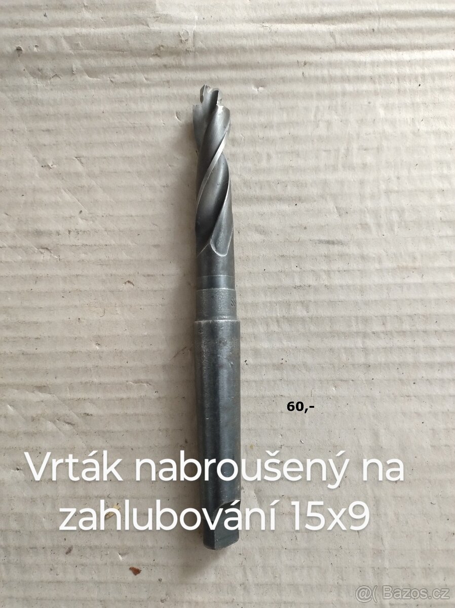 Vrták nabroušený na zahlubování 15x9