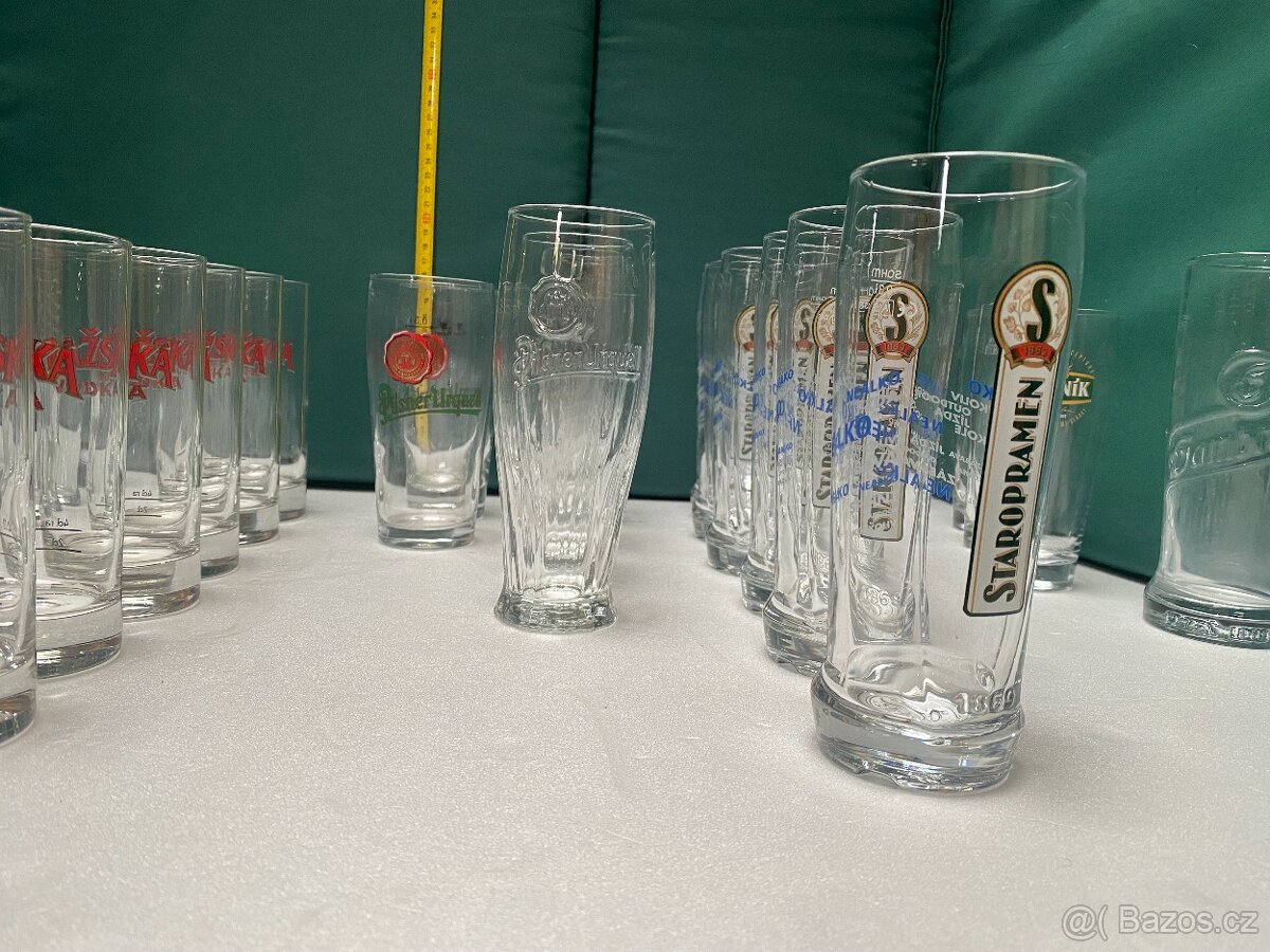 Sada pivního skla 0,3 l – mix 39 ks, různé značky