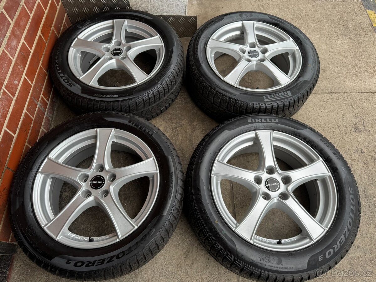 Alu 17" 5x112, Borbet Stříbro zimní 85% SUP3 TOP