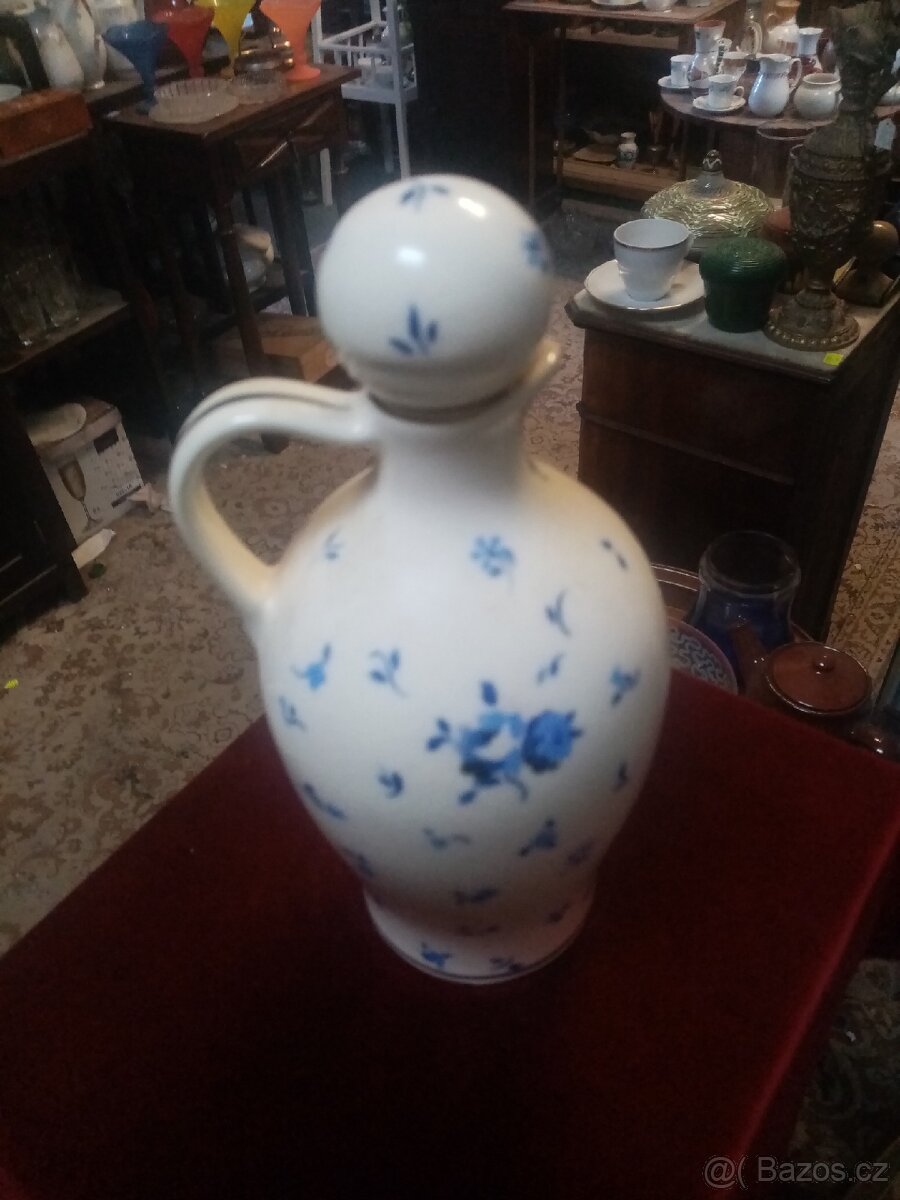 Starožitná keramická glazurovaná karafa