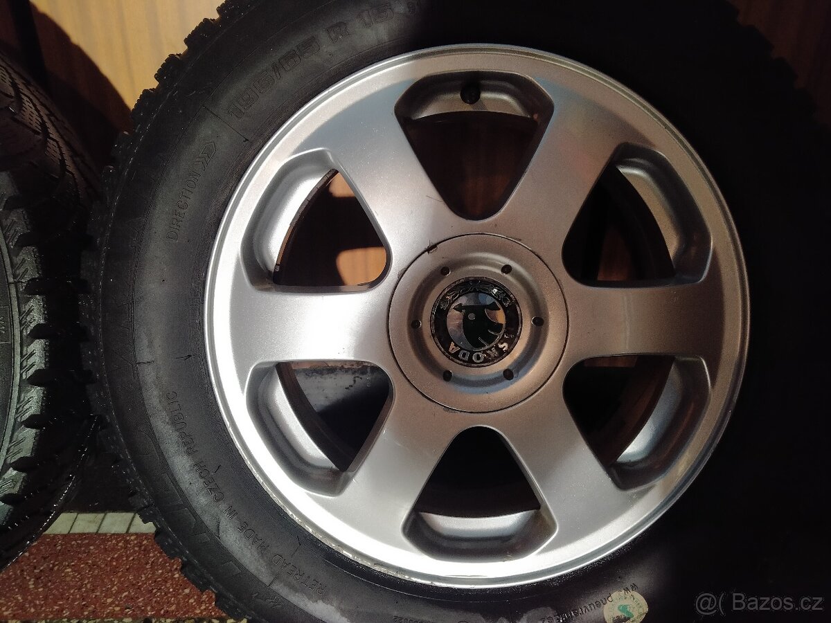 Alu disky originál Škoda 6,5J x 15 H2, 5x100, ET 43