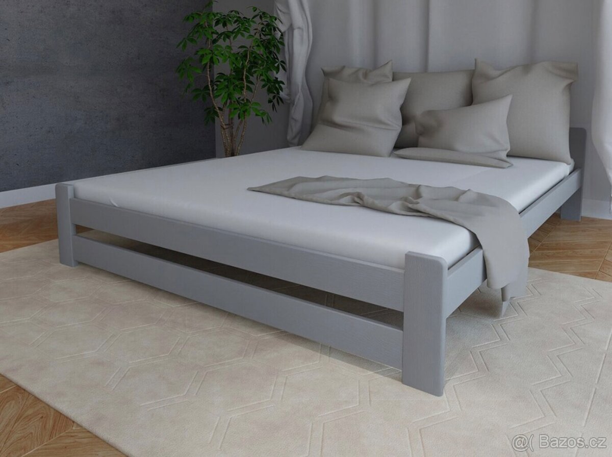 Nová postel BOROVICE 140x200 + rošt šeda
