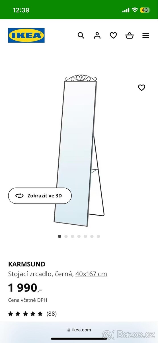 Stojací zrcadlo KARMSUND (IKEA)