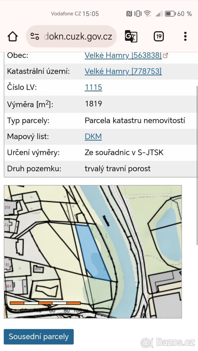 Pozemek Velke Hamry