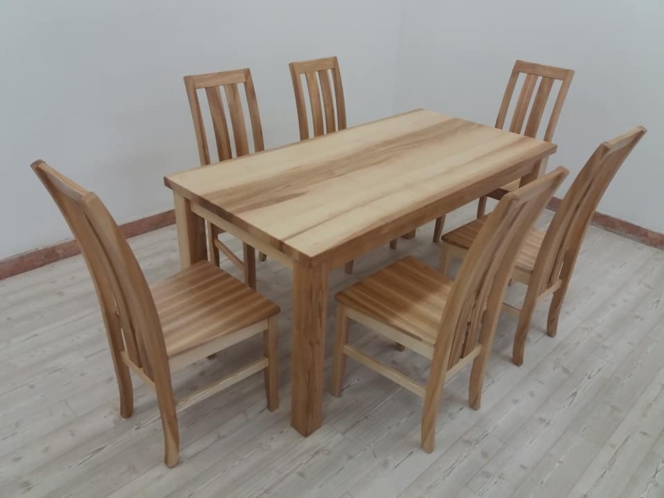 nový masivní jasanový stůl, deska 4 cm, Odvoz, montáž po Čr