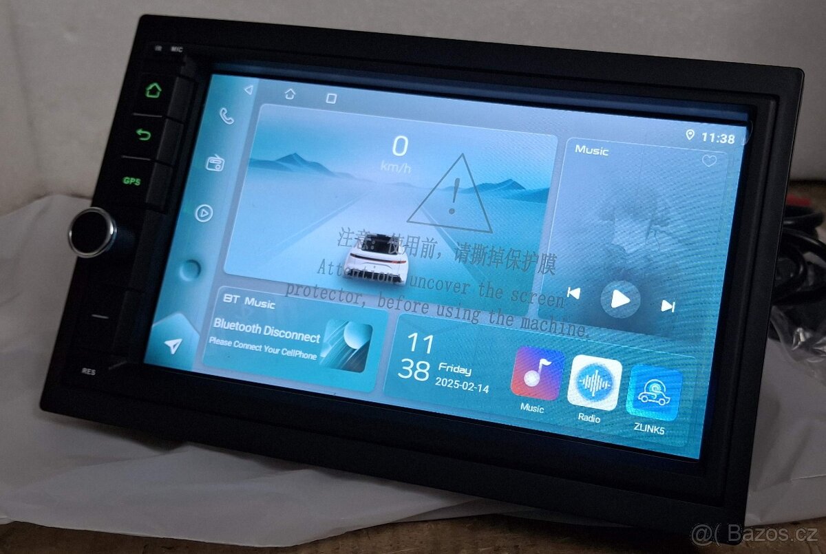 2DIN autorádio Android 14 Carplay s GPS