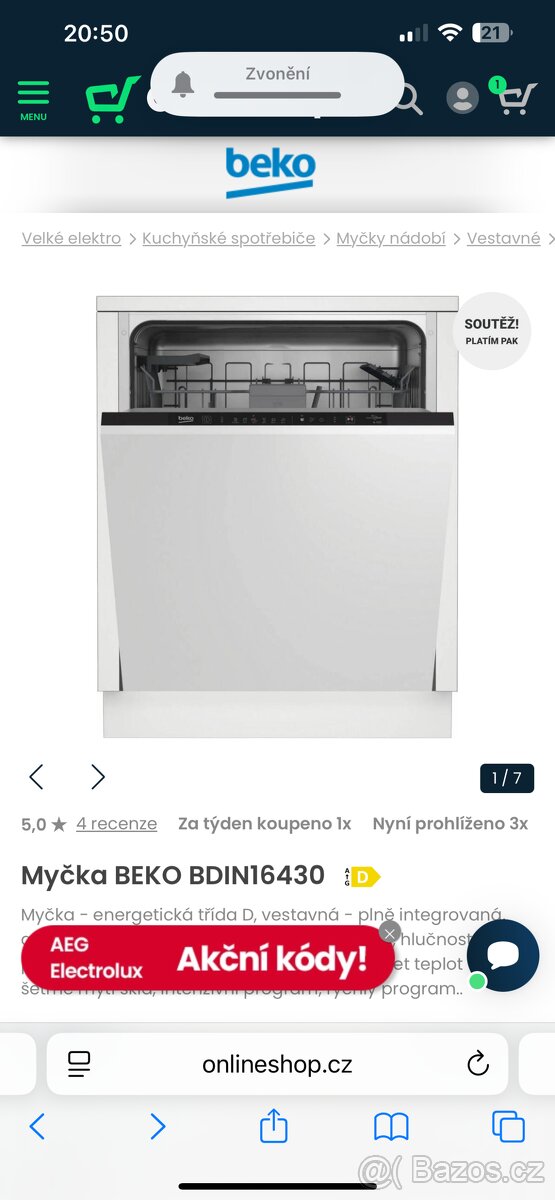 Myčka BEKO BDIN 16430