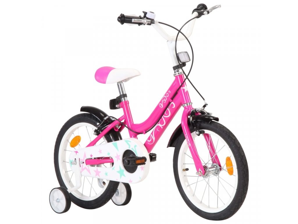Dětské kolo 16'' černo-růžové nové