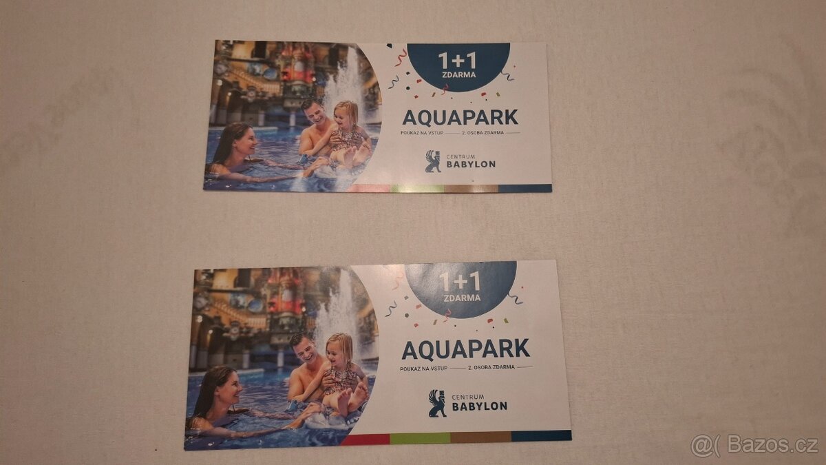 Vstupenka 1 + 1 zdarma Aquapark Babylon