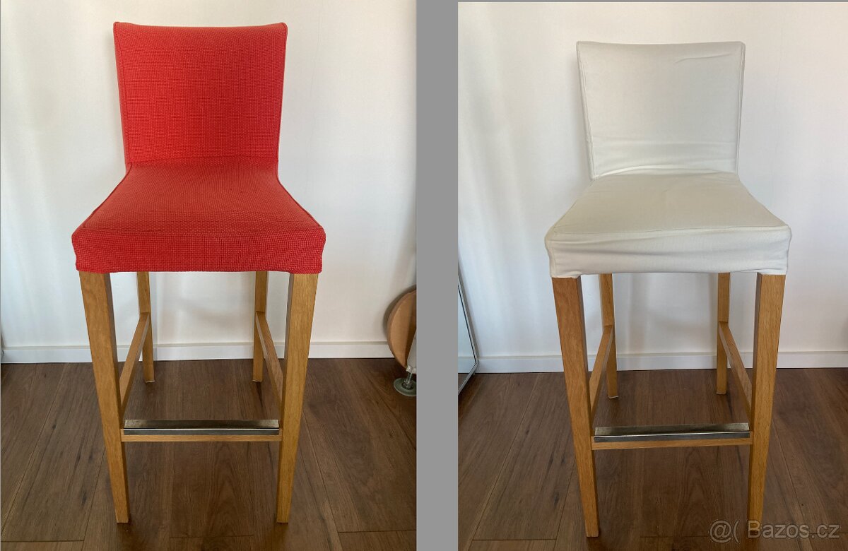 Barová židle IKEA Henriksdal bílá/červená