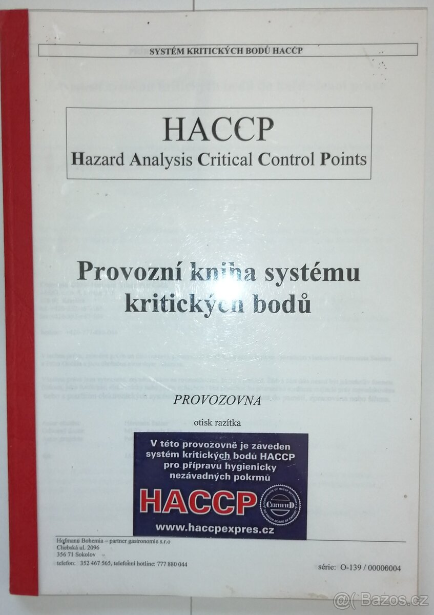 Provozní kniha systému HACCP brožovaná