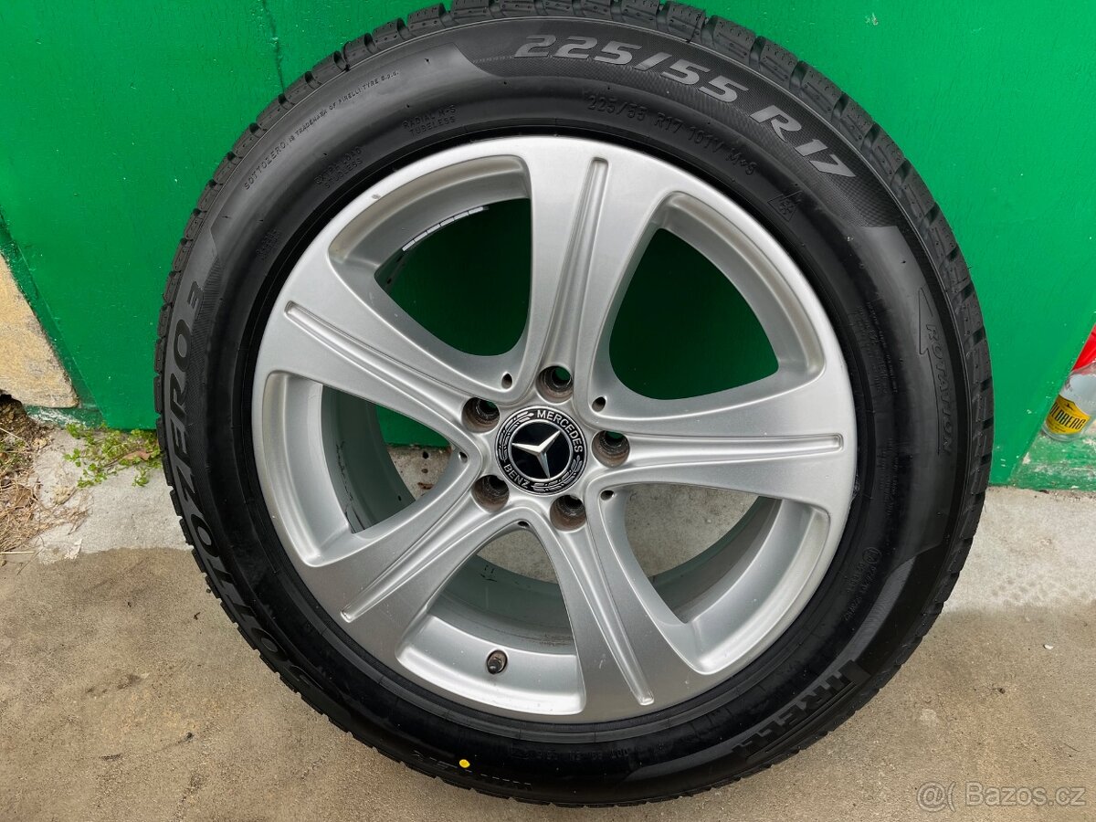 MERCEDES třídy E alu kola 17" zimní komplet, originál