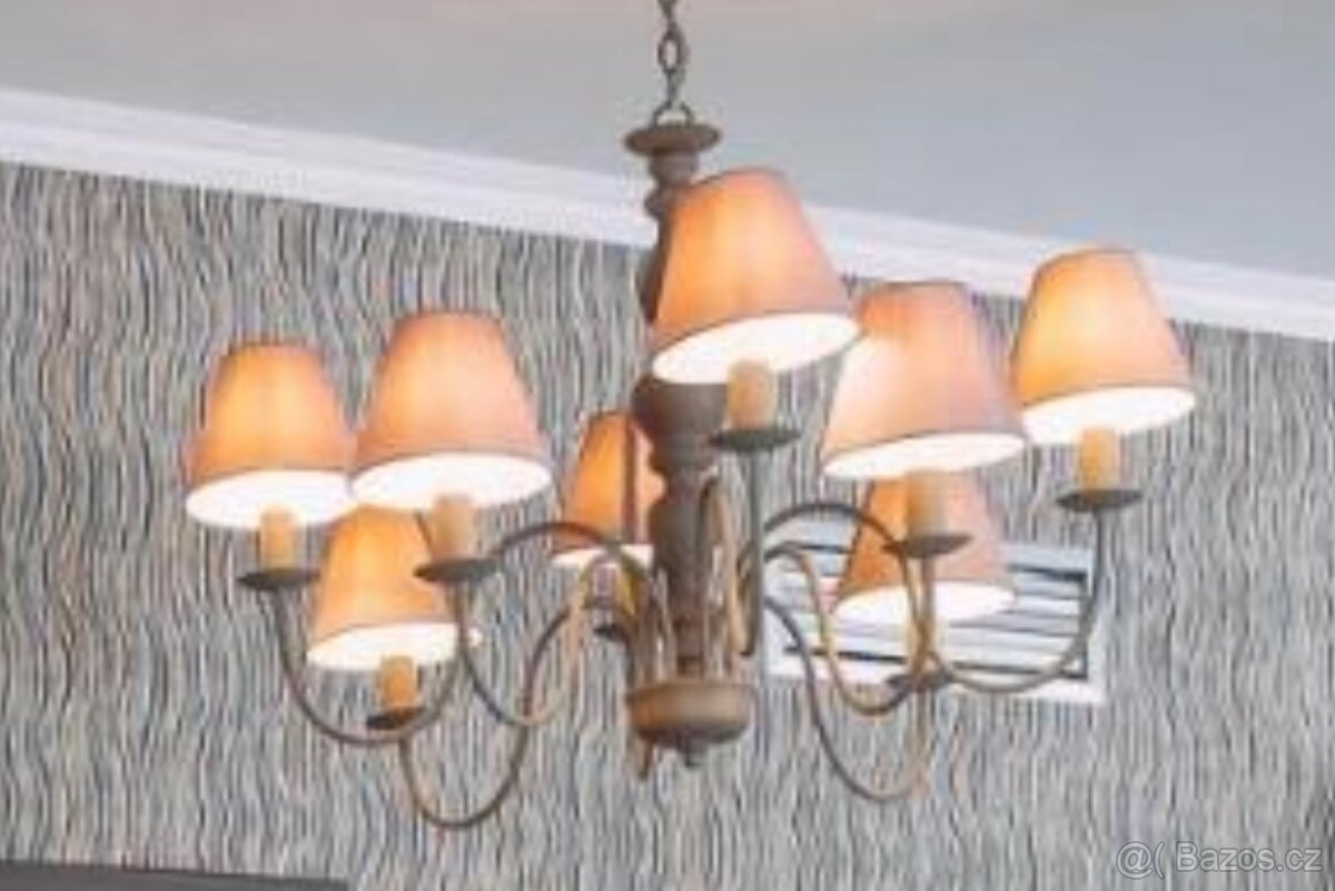Lustr se stínidlem 4 kusy včetně led žárovek