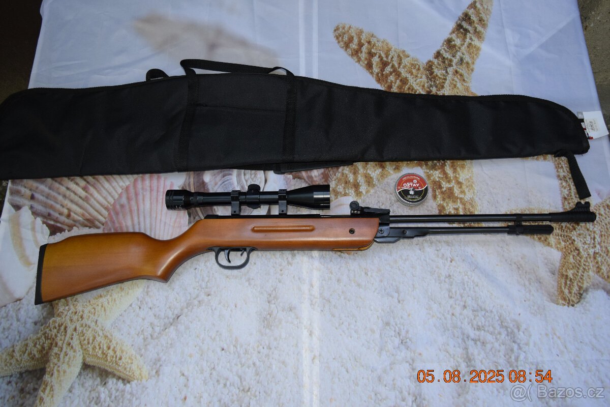 Vzduchovka B-3-3 raže 5.5mm+ puškohled 4x20+ diabolky+pouzdr