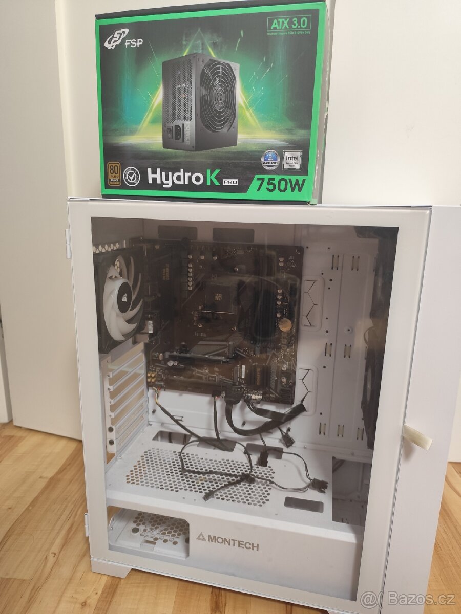 Corsair vodní chlazení + PC case + 3 větráky + zdroj 750w