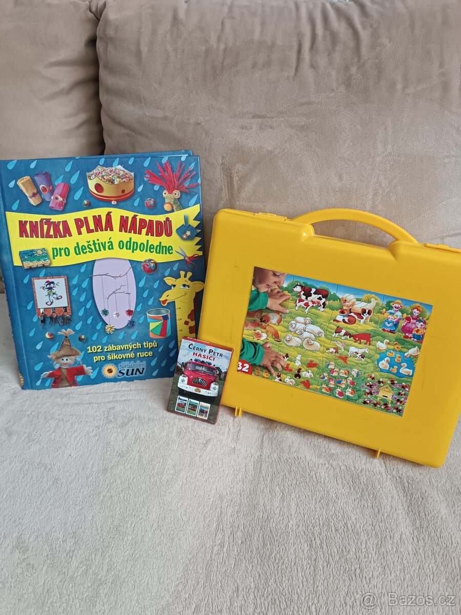 Dětské puzzle v kufříku,knížka a karty