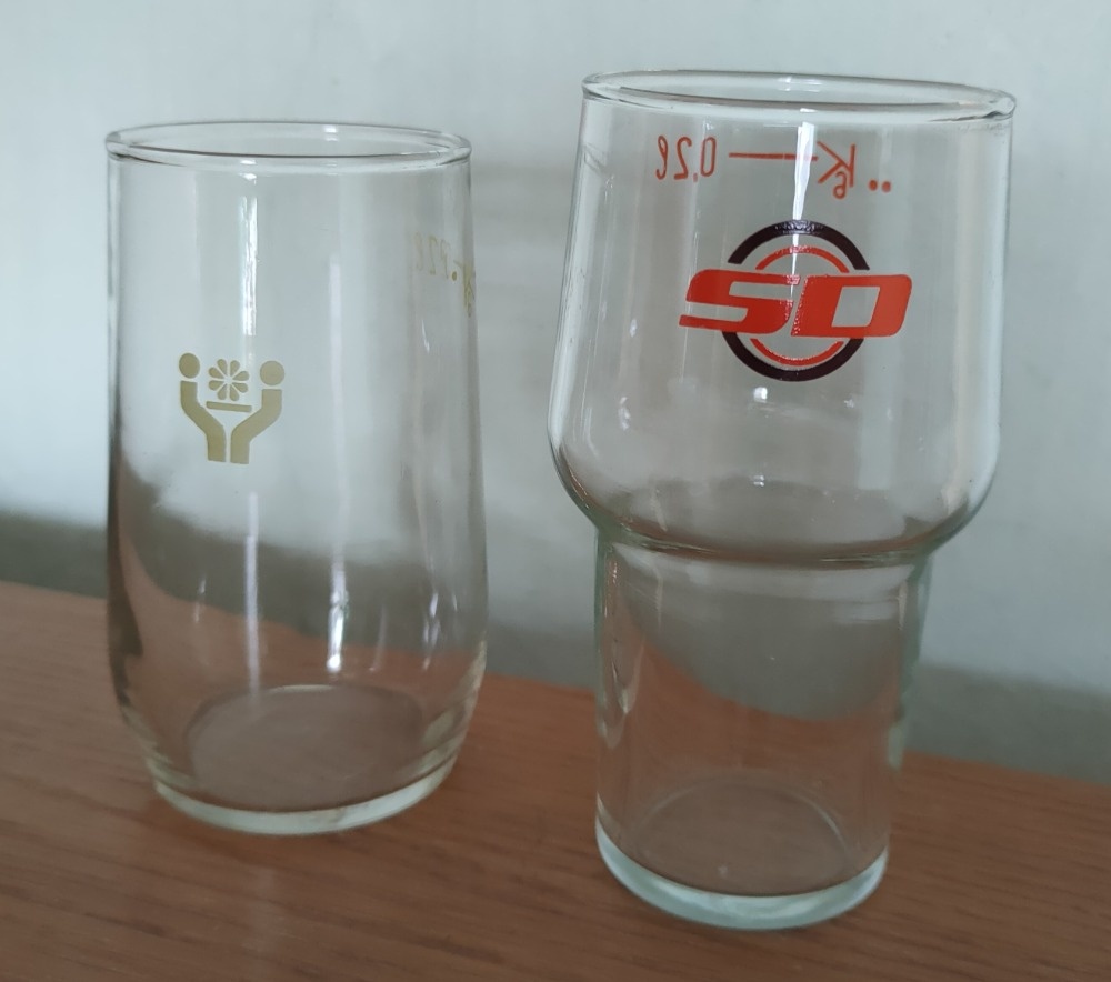 Retro skleničky 0,2 l - cejchované