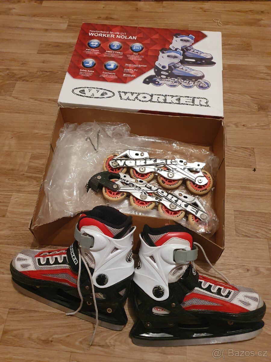 Dětské lední brusle Worker Nolan 2v1 vel.37-41