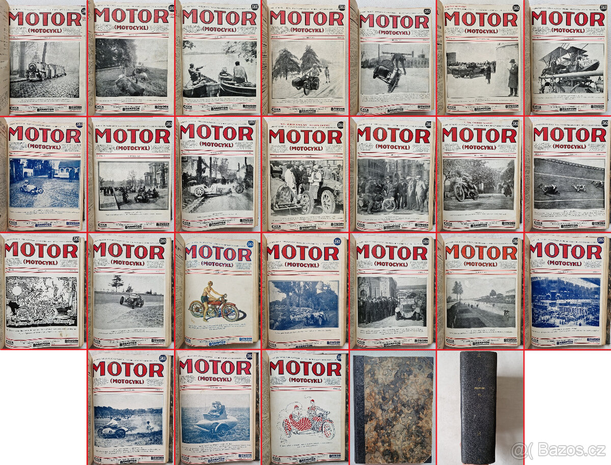 Svázaný ročník VI. časopis Motor (Motocykl) 1927 veteráni