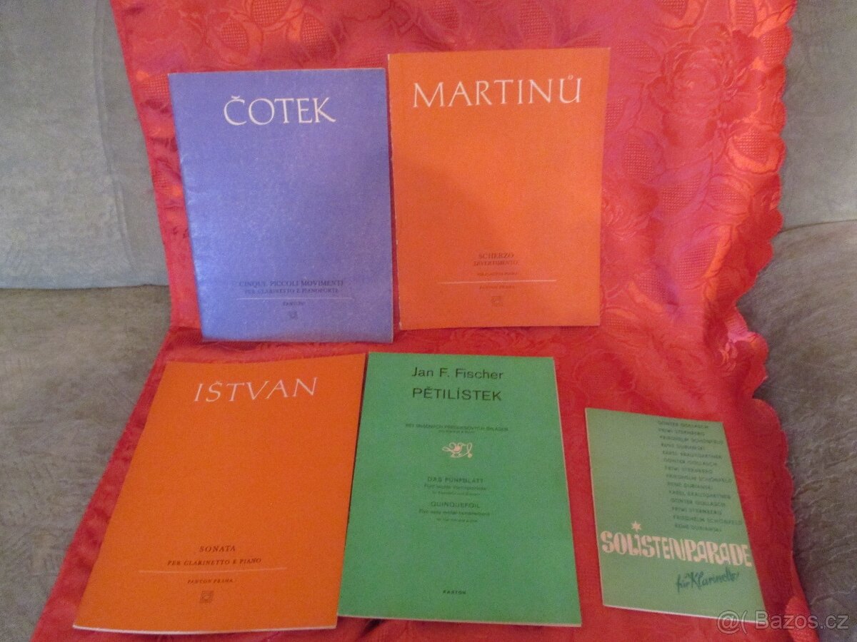 Noty na klarinet-85kč za kus