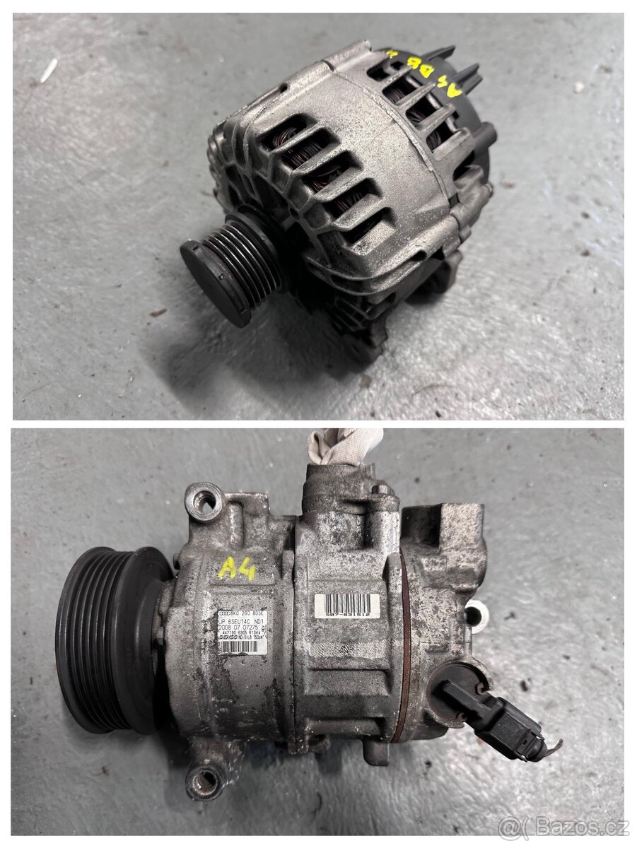Audi A4, Seat Exeo klimakompresor, alternátor