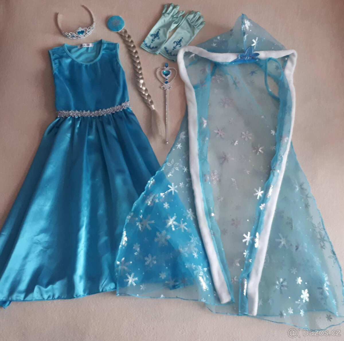 Frozen-Ledové království, Elsa-kostým (šaty,plášť) a doplňky