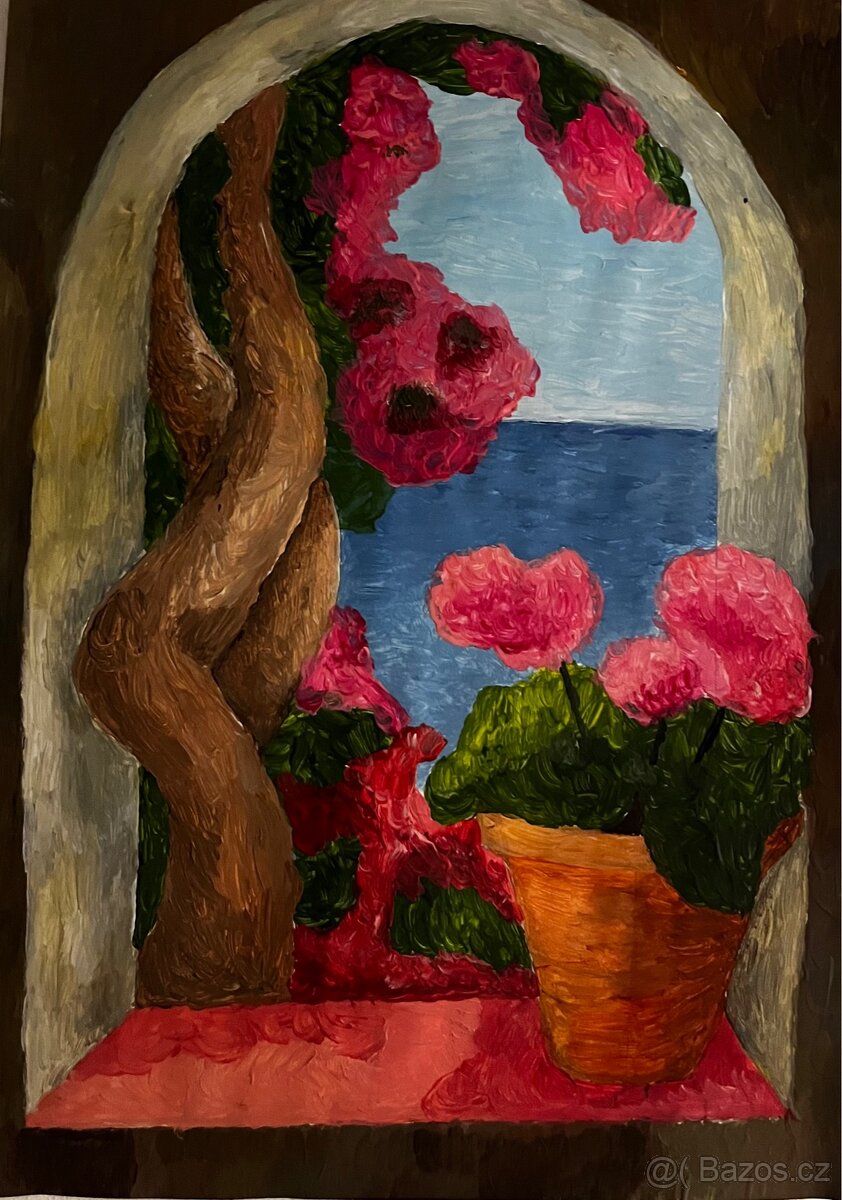 Malba Název: Okno k moři